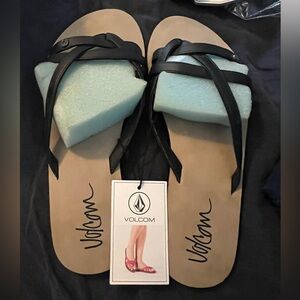 Volcom Women's Black and Tan Look Out Sandals